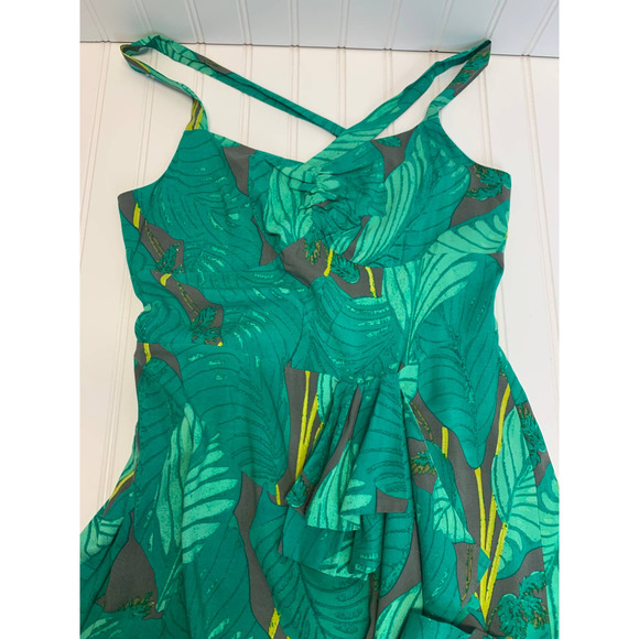 Viva Vena Green Tropical Sun Dress Sz 2 - Picture 8 of 8
